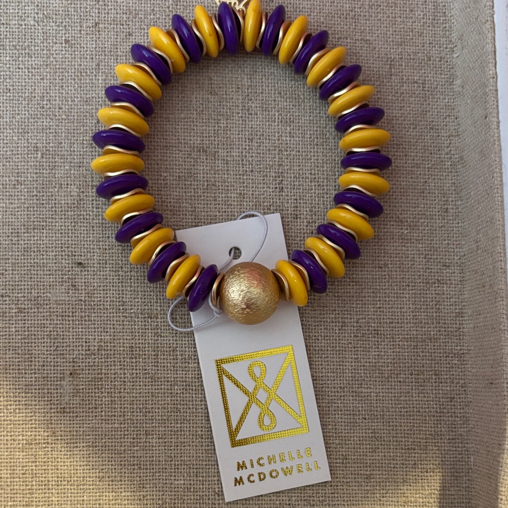 Michelle Mcdowell Purple And Yellow Bracelet. Great For Ecu And Lsu Fans.